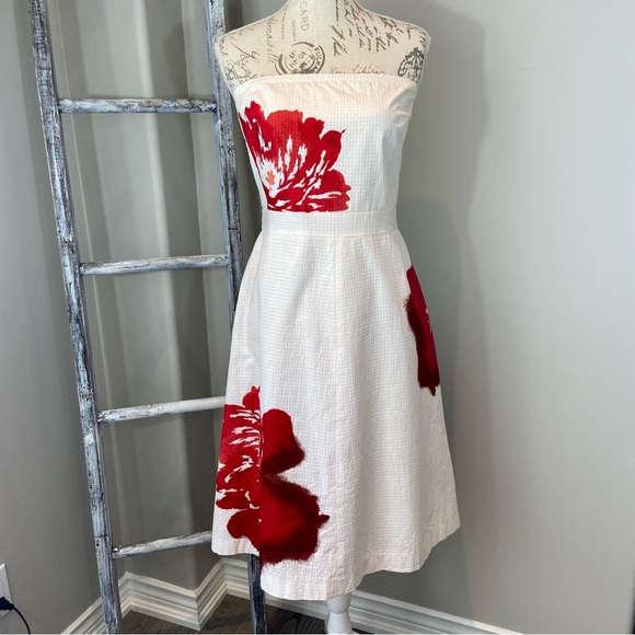 J. Crew Dresses & Skirts - J Crew Floral Fit & Flare Adjustable Dress (straps or strapless) Size 12